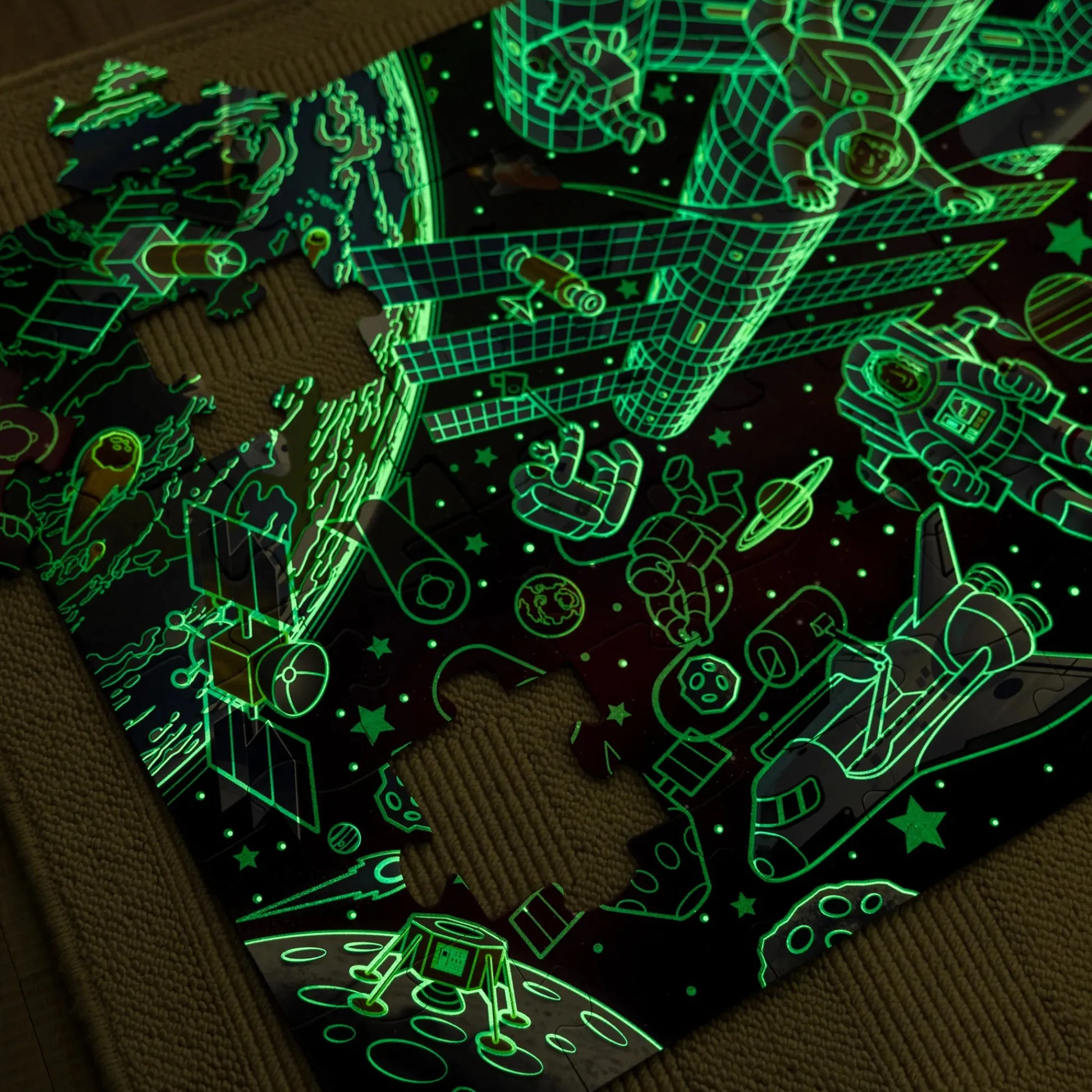 Educators Resource Melissa & Doug Outer Space 48 pc Glow-in-the-Dark Floor Puzzle* Puzzles