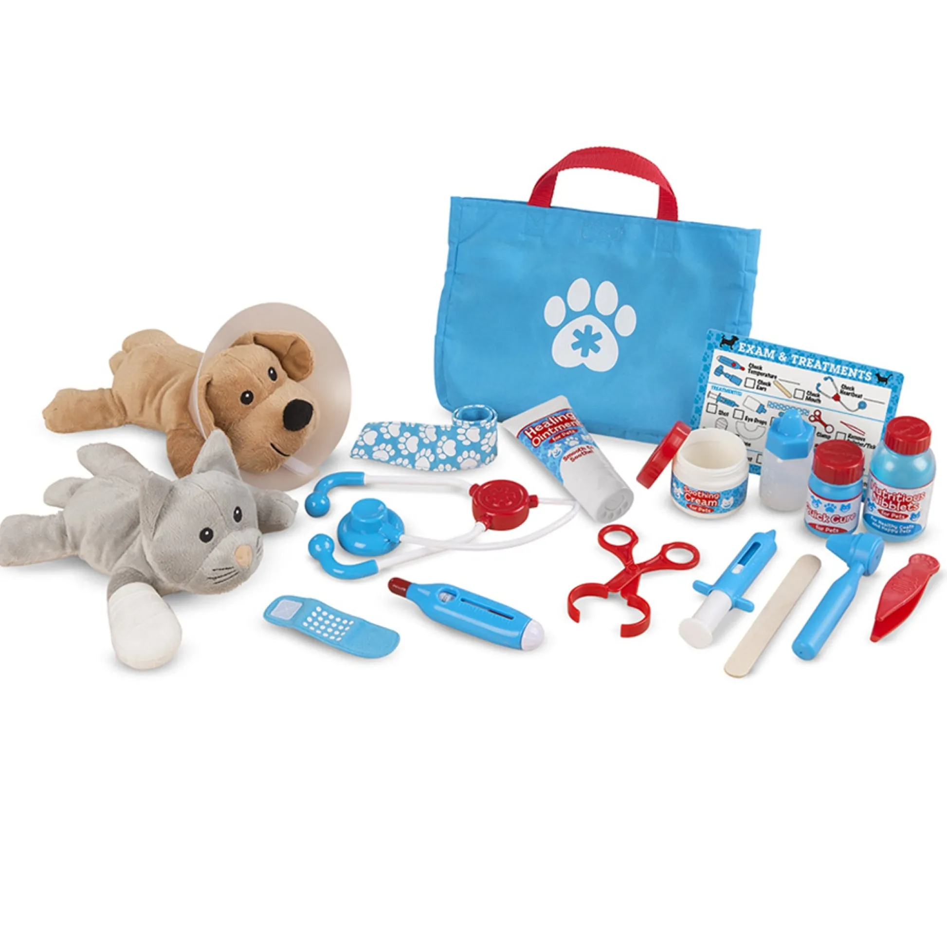 Educators Resource Melissa & Doug Pet Vet Play Set - 24-Piece Examine & Treat Kit* Animal Figures|Dress Up