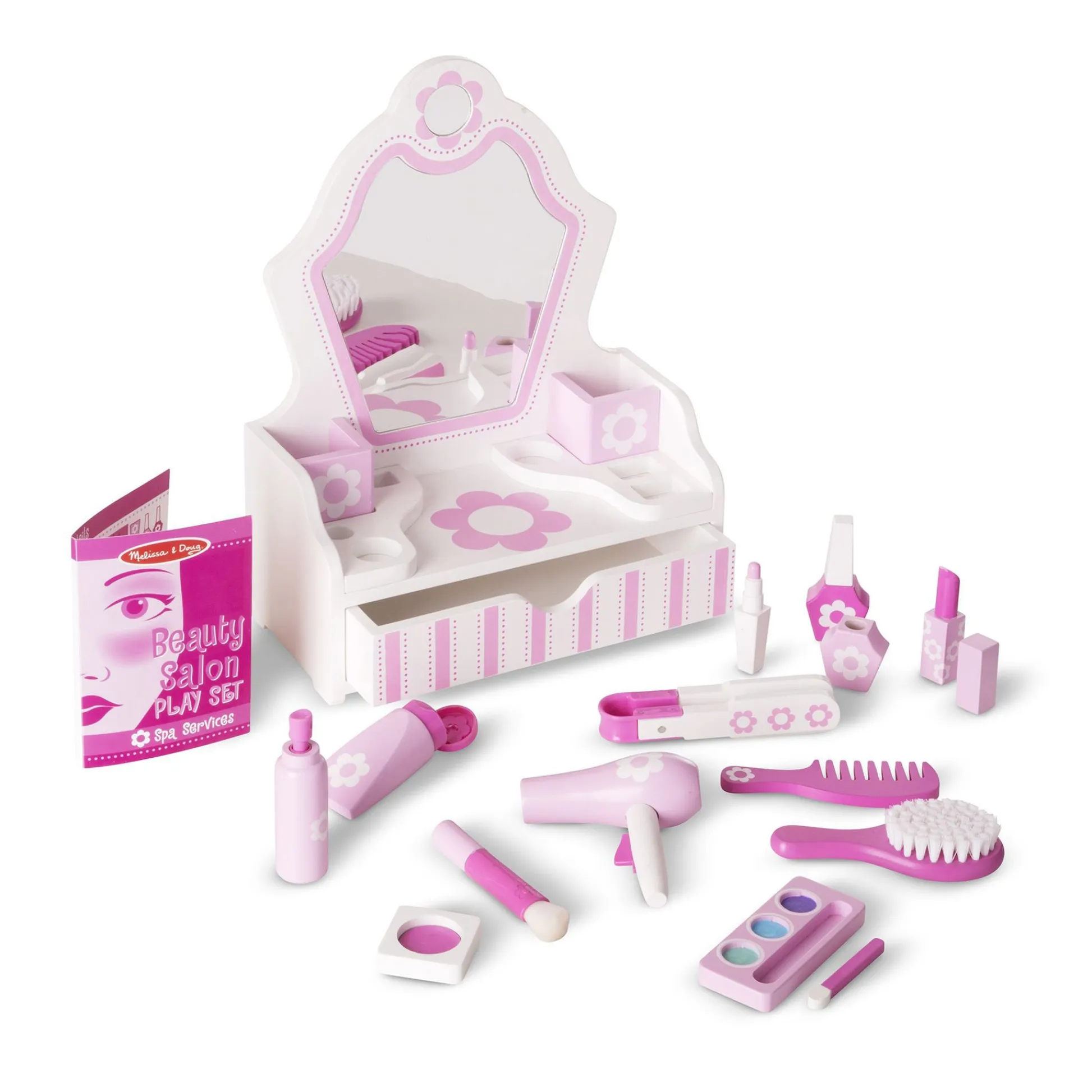Educators Resource Melissa & Doug 18-Piece Beauty Salon Play Set – Pink & White* Dress Up & Accessories|Dress Up