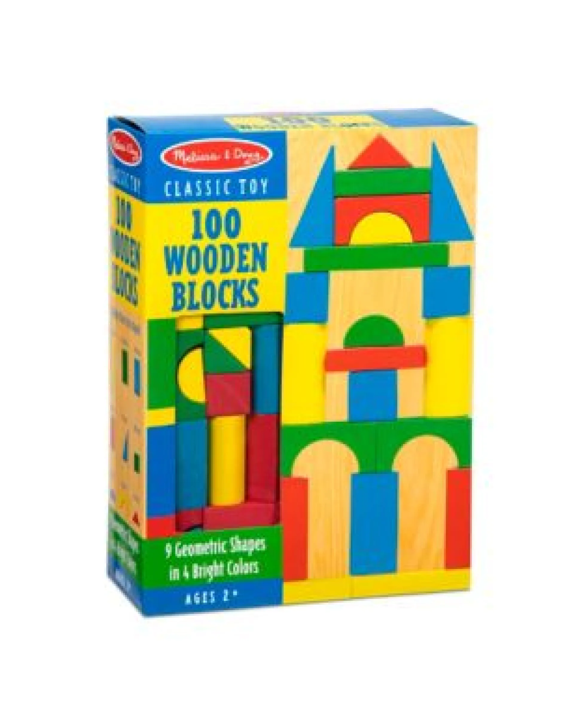 Educators Resource Melissa & Doug 100-Piece Painted Wood Blocks Set - Colorful Building Toy* Wood & Jumbo Blocks
