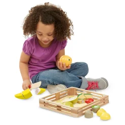 Educators Resource Melissa & Doug 17-Piece Wooden Cutting Fruit Set – Play Food Kitchen Accessory* Kitchens & Play Food|Dress Up