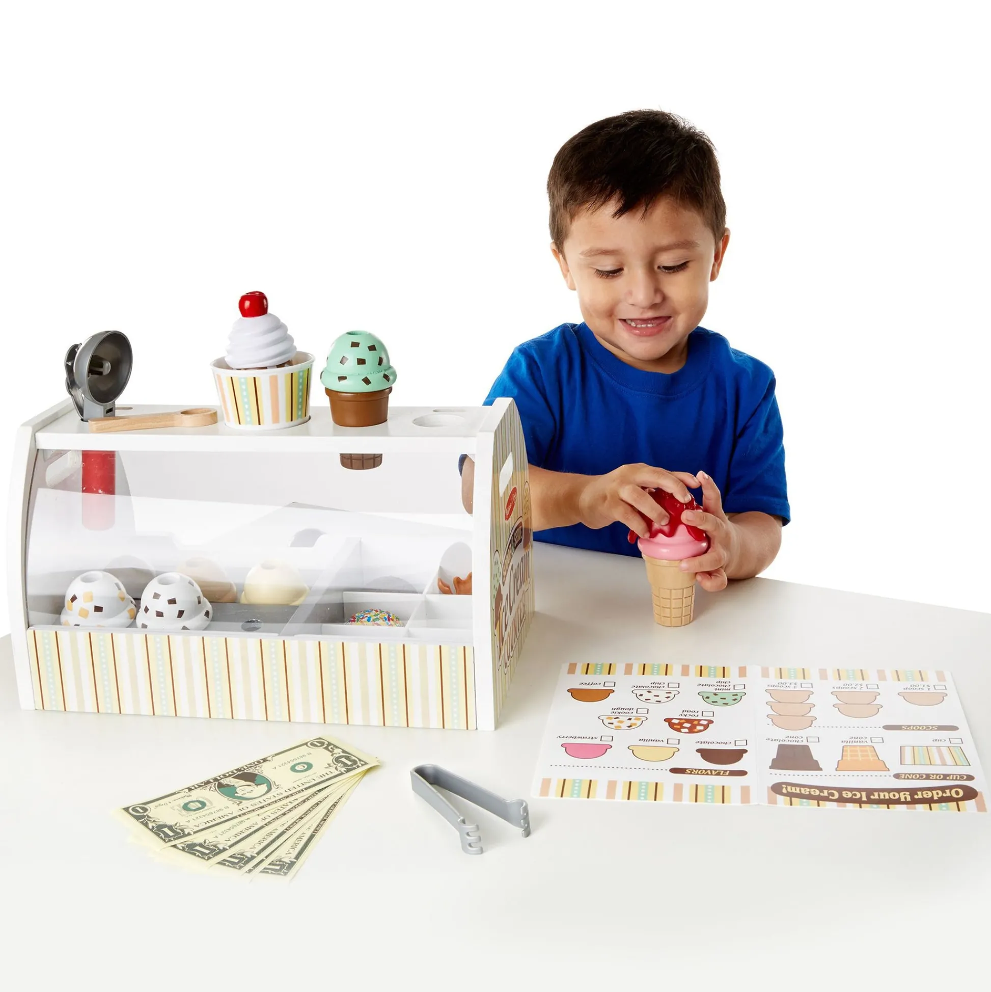 Educators Resource Melissa & Doug 28-Piece Wooden Ice Cream Play Set* Kitchens & Play Food|Dress Up