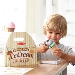 Educators Resource Melissa & Doug 28-Piece Wooden Ice Cream Play Set* Kitchens & Play Food|Dress Up