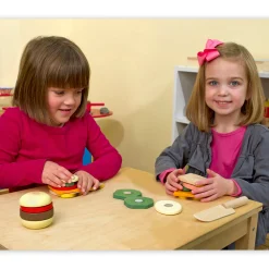 Educators Resource Melissa & Doug 16-Piece Wooden Sandwich Shop Play Set* Kitchens & Play Food|Dress Up