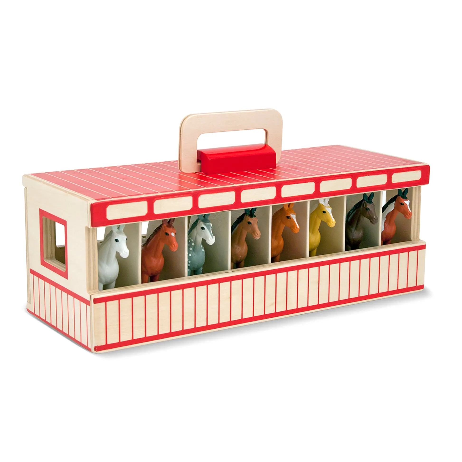 Educators Resource Melissa & Doug Portable Wooden Show-Horse Stable Play Set* Animal Figures|Dress Up