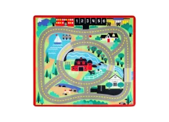 Educators Resource Melissa & Doug Round the Town Road Rug & 4 Wooden Cars Play Set* Preschool Vehicles|Preschool Education Toys & Activities
