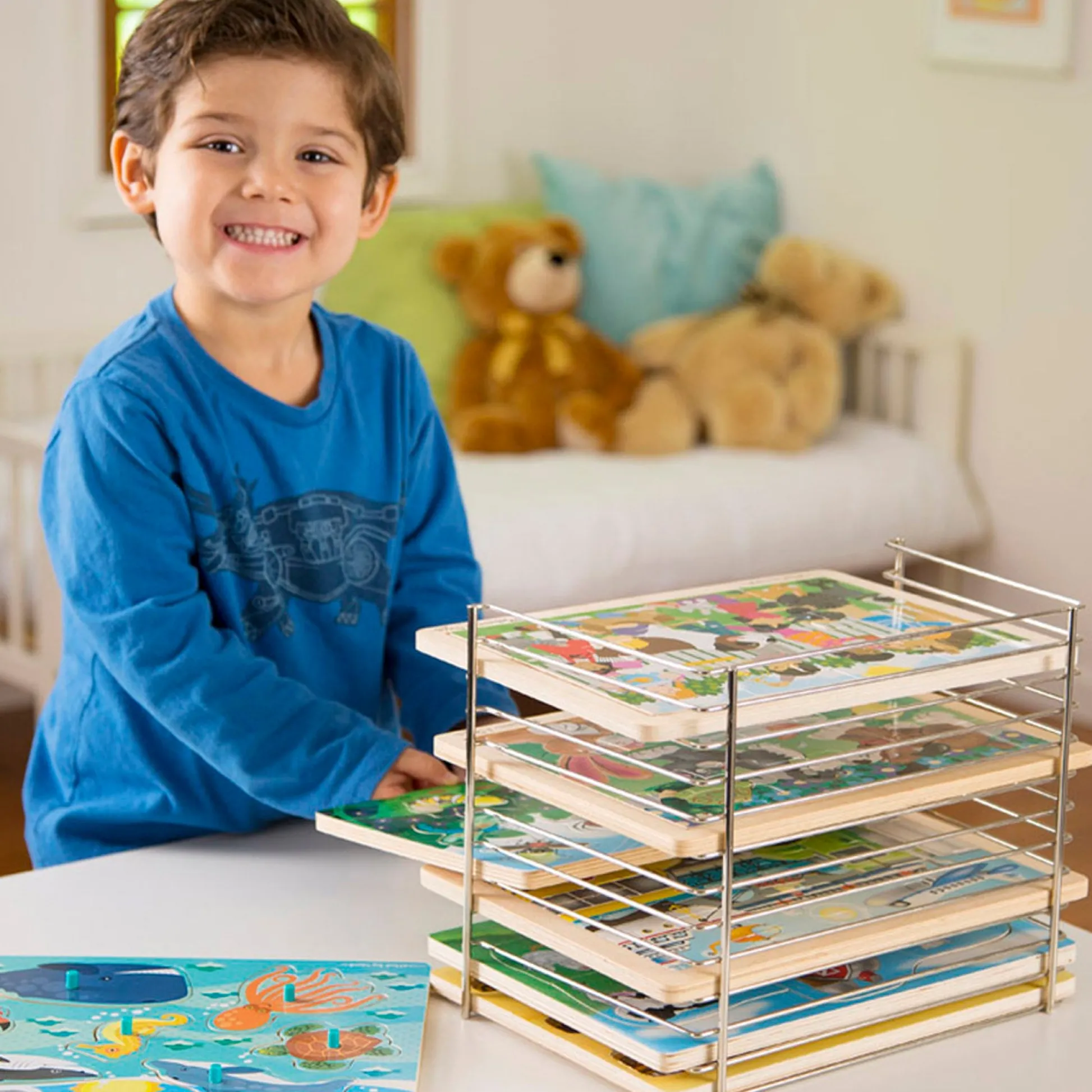 Educators Resource Melissa & Doug Sturdy Metal Puzzle Storage Rack* Puzzles