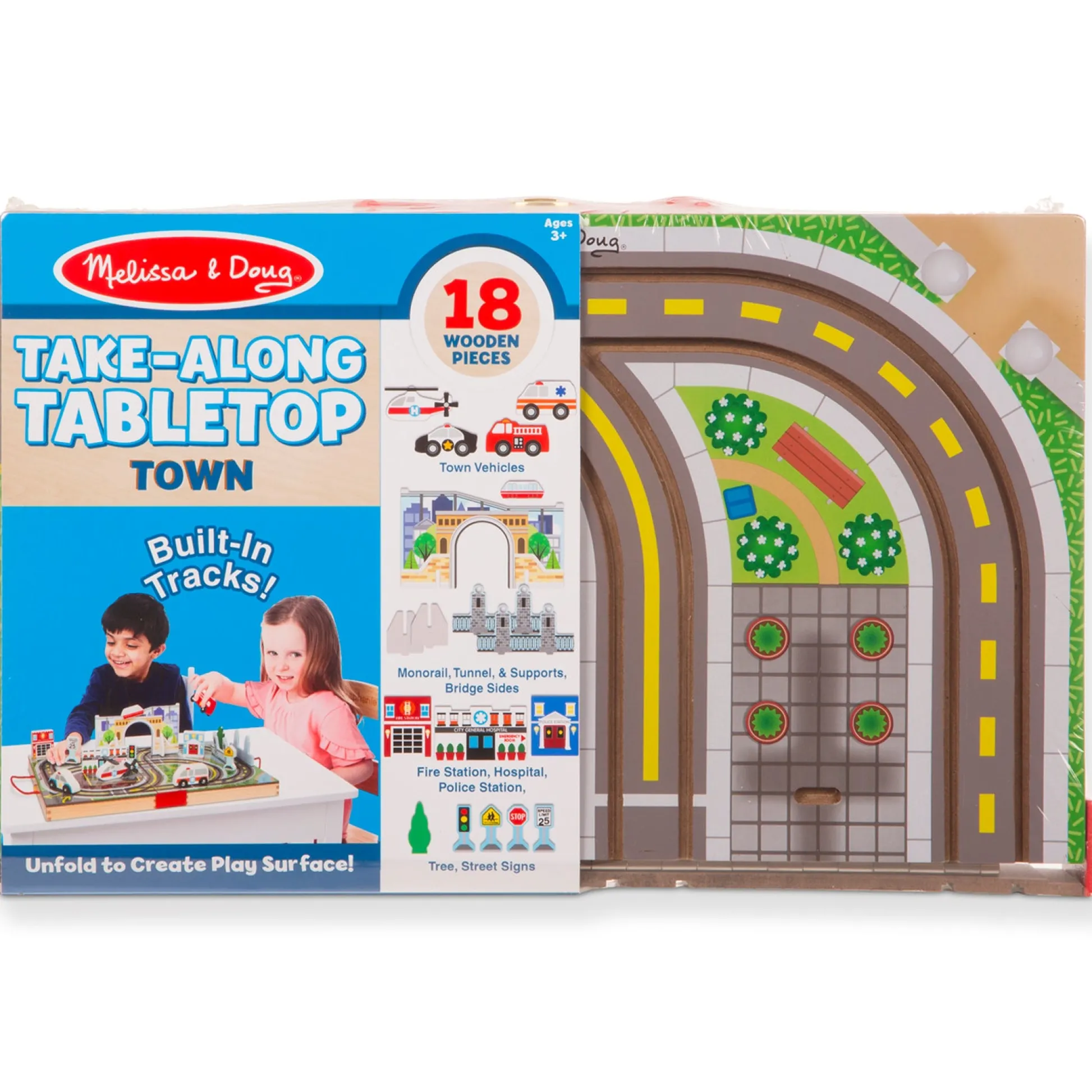 Educators Resource Melissa & Doug Take Along Town Play Set with Wooden Storage Case* Preschool Vehicles|Preschool Education Toys & Activities