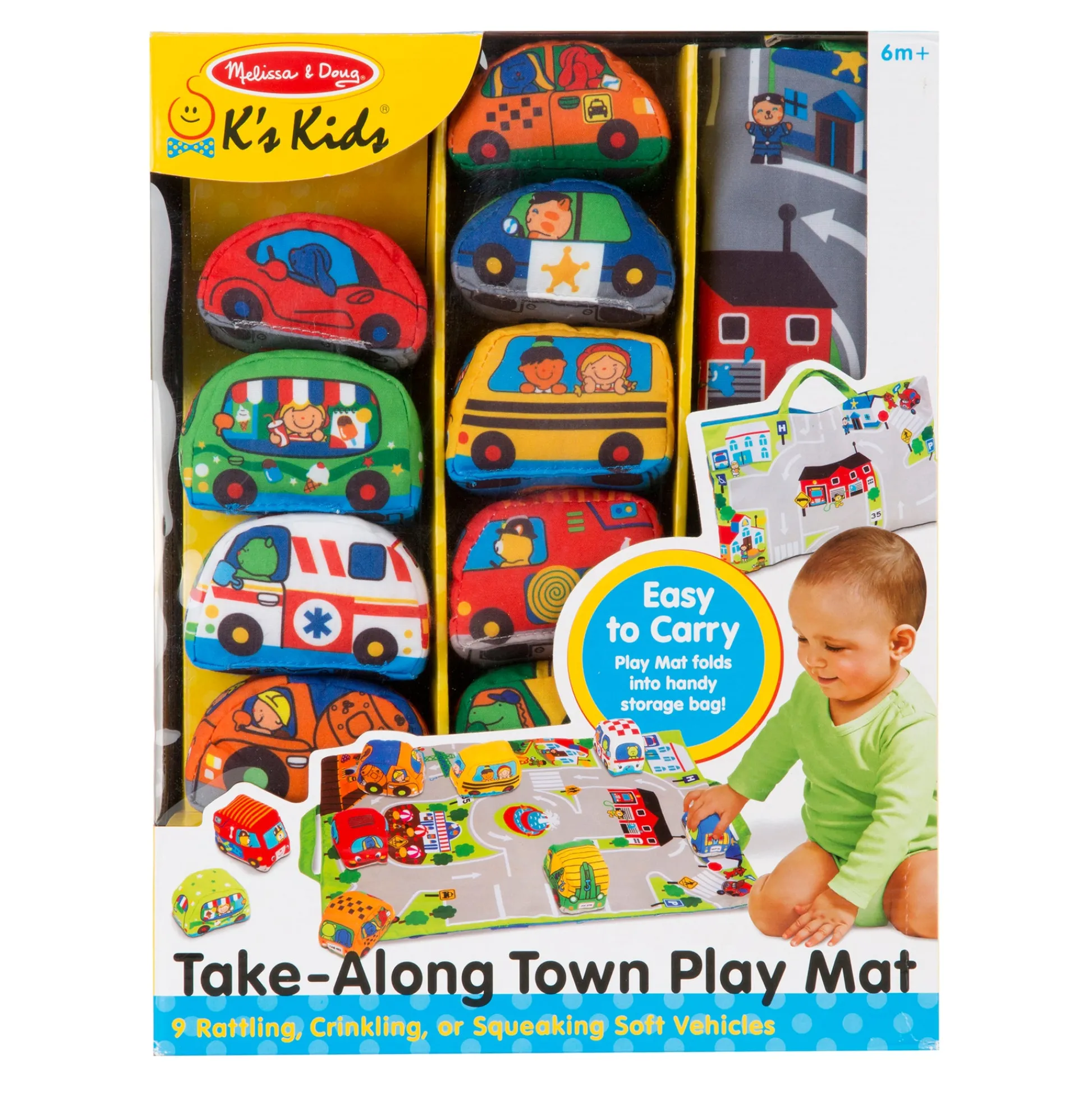 Educators Resource Melissa & Doug Take-Along Town Play Mat – Interactive Travel Toy* Preschool Education Toys & Activities|Preschool Vehicles