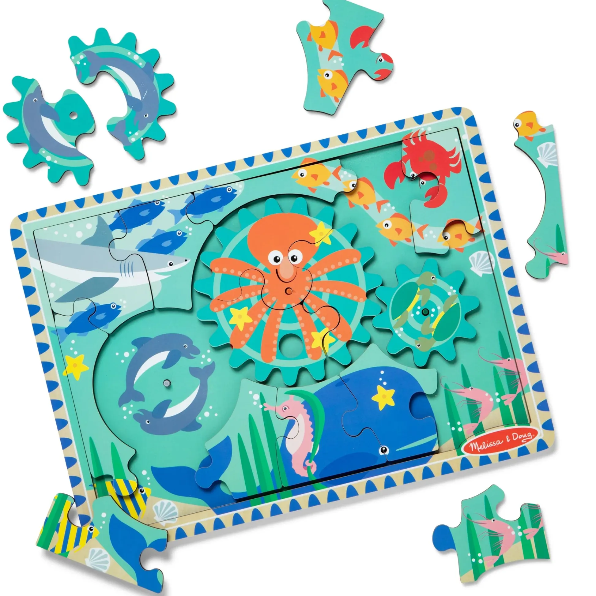Educators Resource Melissa & Doug Underwater Adventure Wooden Gear Puzzle - Ocean Theme* Puzzles