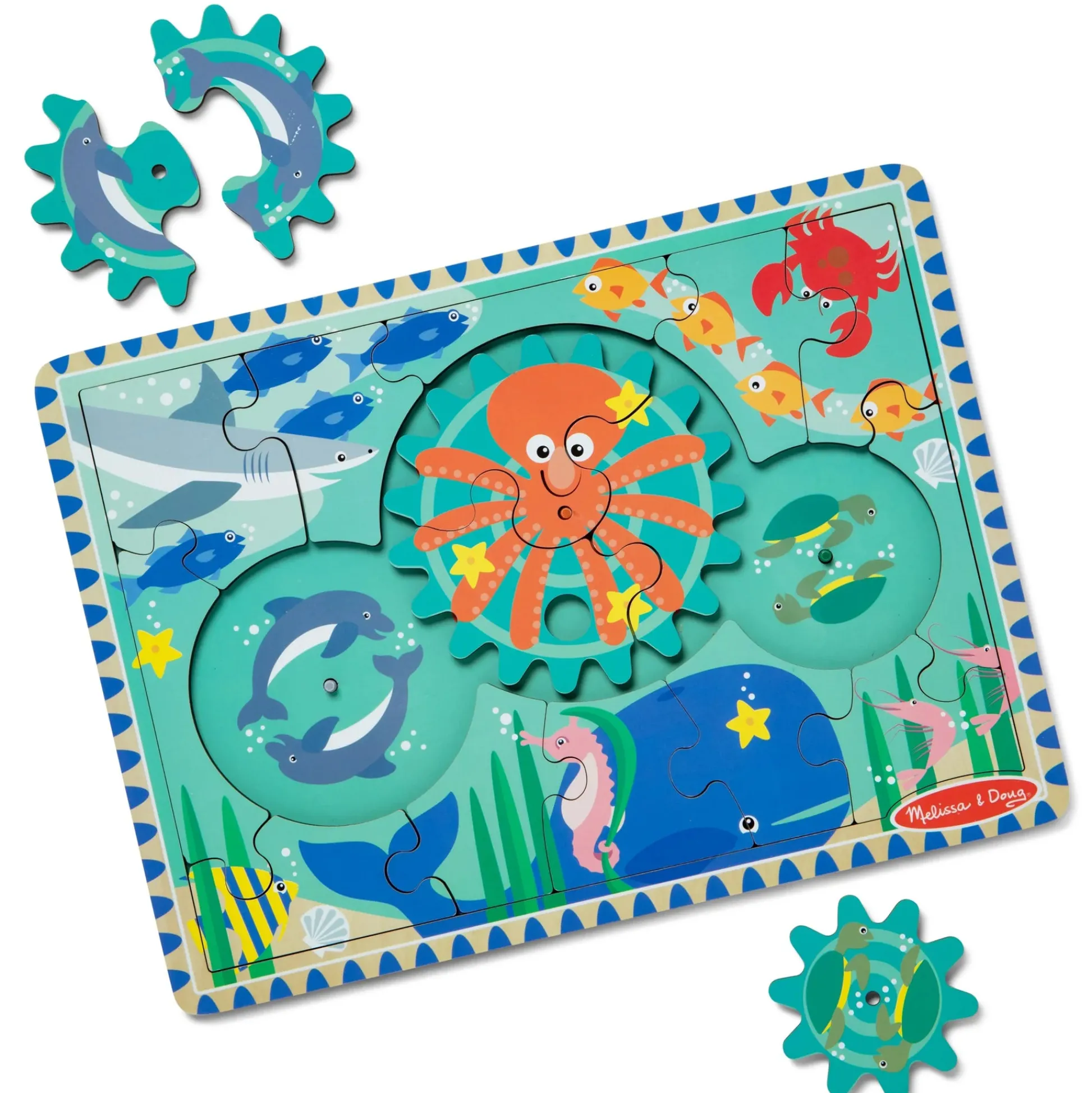 Educators Resource Melissa & Doug Underwater Adventure Wooden Gear Puzzle - Ocean Theme* Puzzles