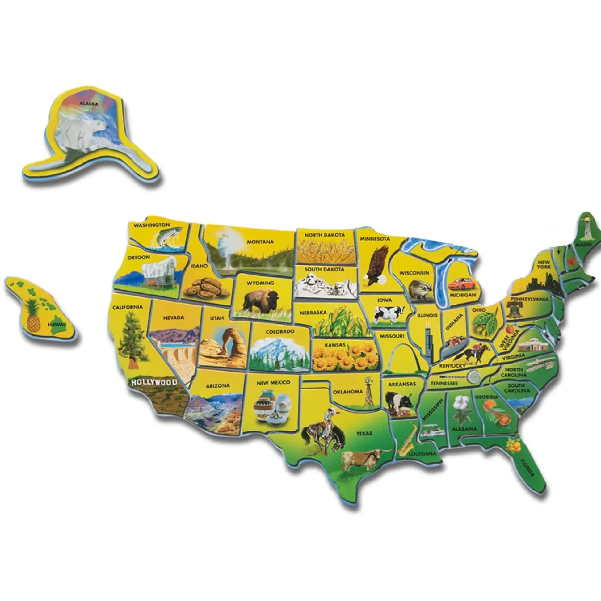 Educators Resource Melissa & Doug U.S.A. Map Wooden Puzzle - 45 Pieces - Interactive Geography Learning* Puzzles