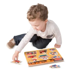 Educators Resource Melissa & Doug Vehicles Sound Puzzle - 8 pc Wooden Peg* Preschool Education Toys & Activities|Puzzles