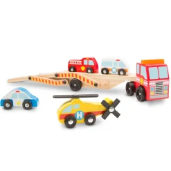 Educators Resource Melissa & Doug Wooden Emergency Vehicle Carrier Set* Playsets & Vehicles