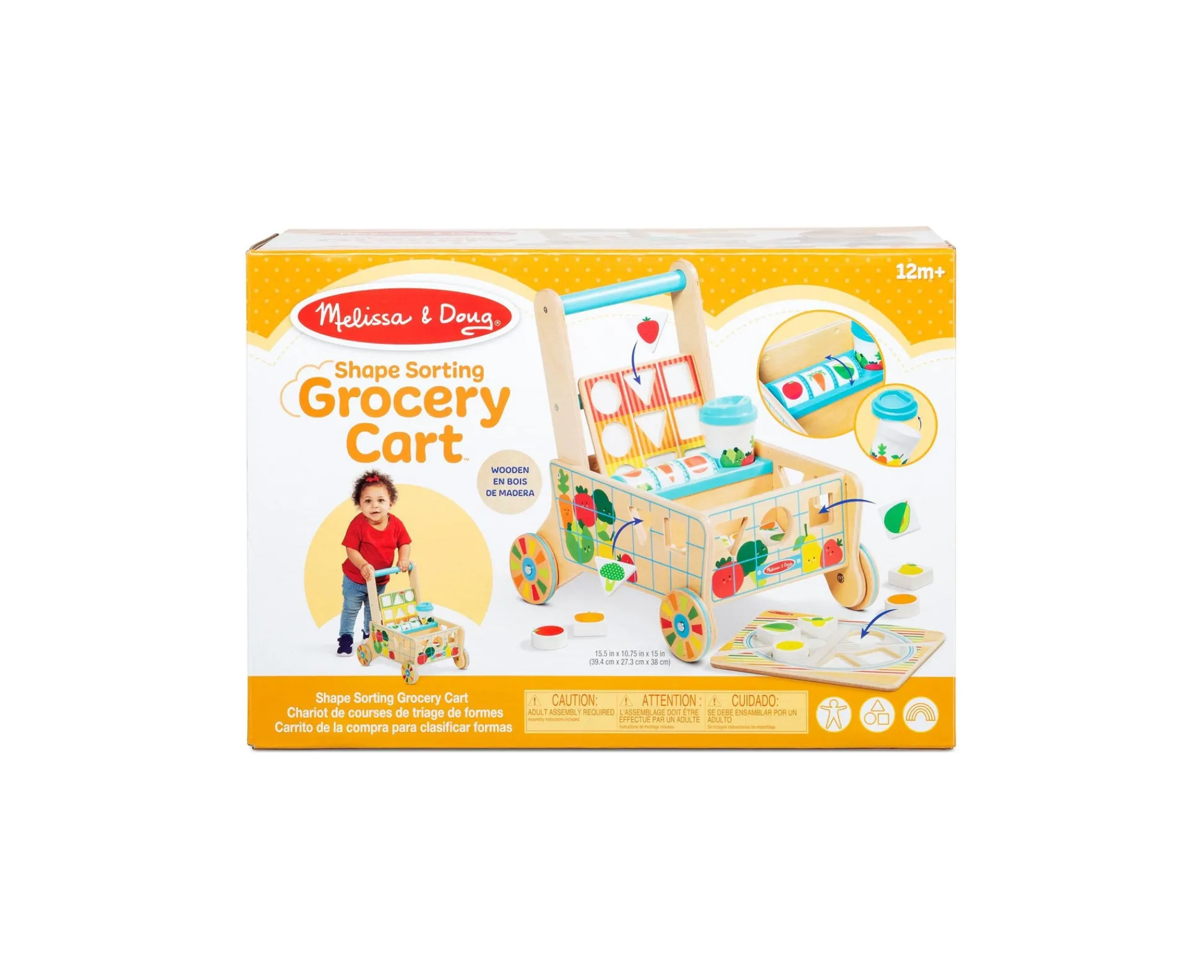 Macy's - Supplier Melissa & Doug Wooden Grocery Cart & Shape Sorting Puzzle Toy* Puzzles