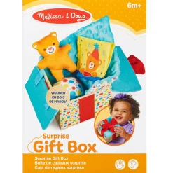 Educators Resource Melissa & Doug Wooden Surprise Gift Box ‚Äì Interactive Sensory Toy* Developmental Toys