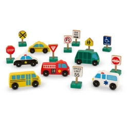 Educators Resource Melissa & Doug Wooden Traffic Adventure Play Set - 15 Pieces* Preschool Vehicles|Preschool Education Toys & Activities