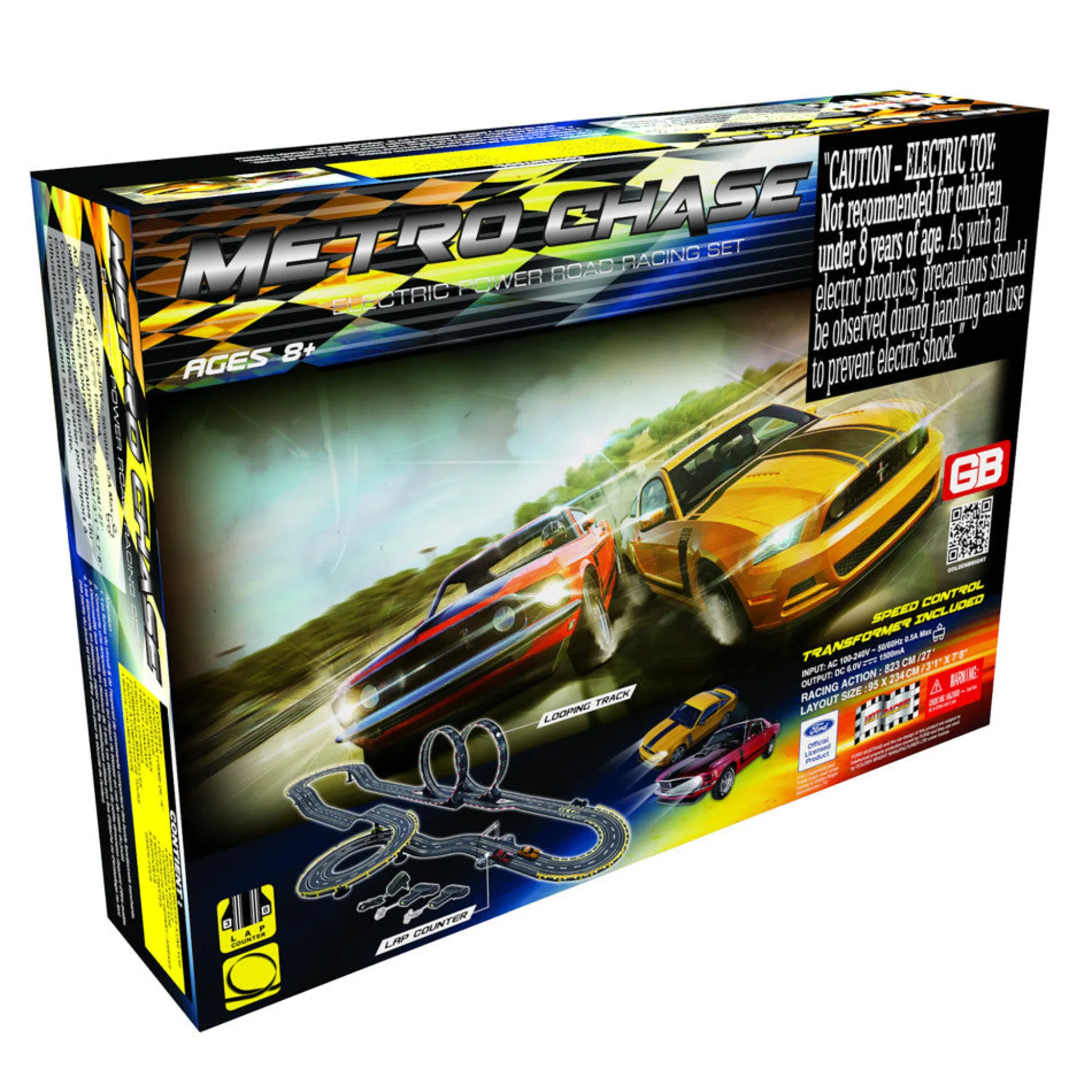 Flat River Group Metro Chase Electric Powered Road Racing Set with Ford Mustang Boss 302* Playsets & Racetracks