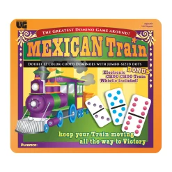 AreYouGame Mexican Train Double 12 Color Dot Dominoes Game Set - Professional Size* Dominoes & Tiles Games