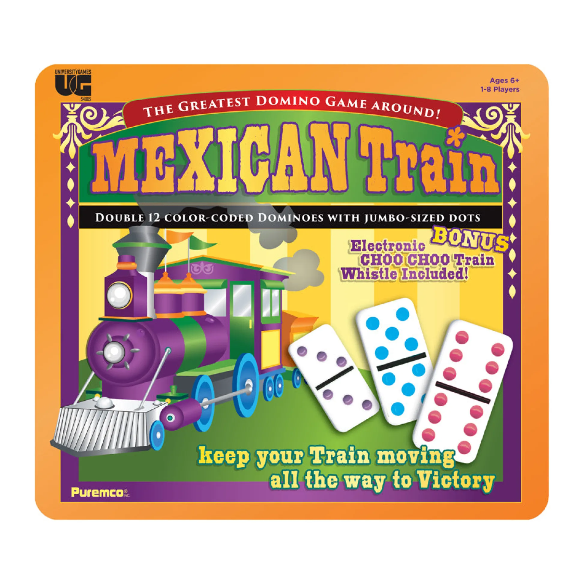 AreYouGame Mexican Train Double 12 Color Dot Dominoes Game Set - Professional Size* Dominoes & Tiles Games
