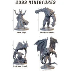 Flat River Group Mighty Boards: Fateforge Chronicles of Kaan Boss Miniatures - 4-Pack* Miniature Figures & Games