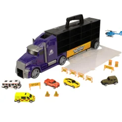 Flat River Group Mighty Motors Blue Heavy Hauler Truck Carry Case with Die-Cast Vehicles* Playsets & Racetracks