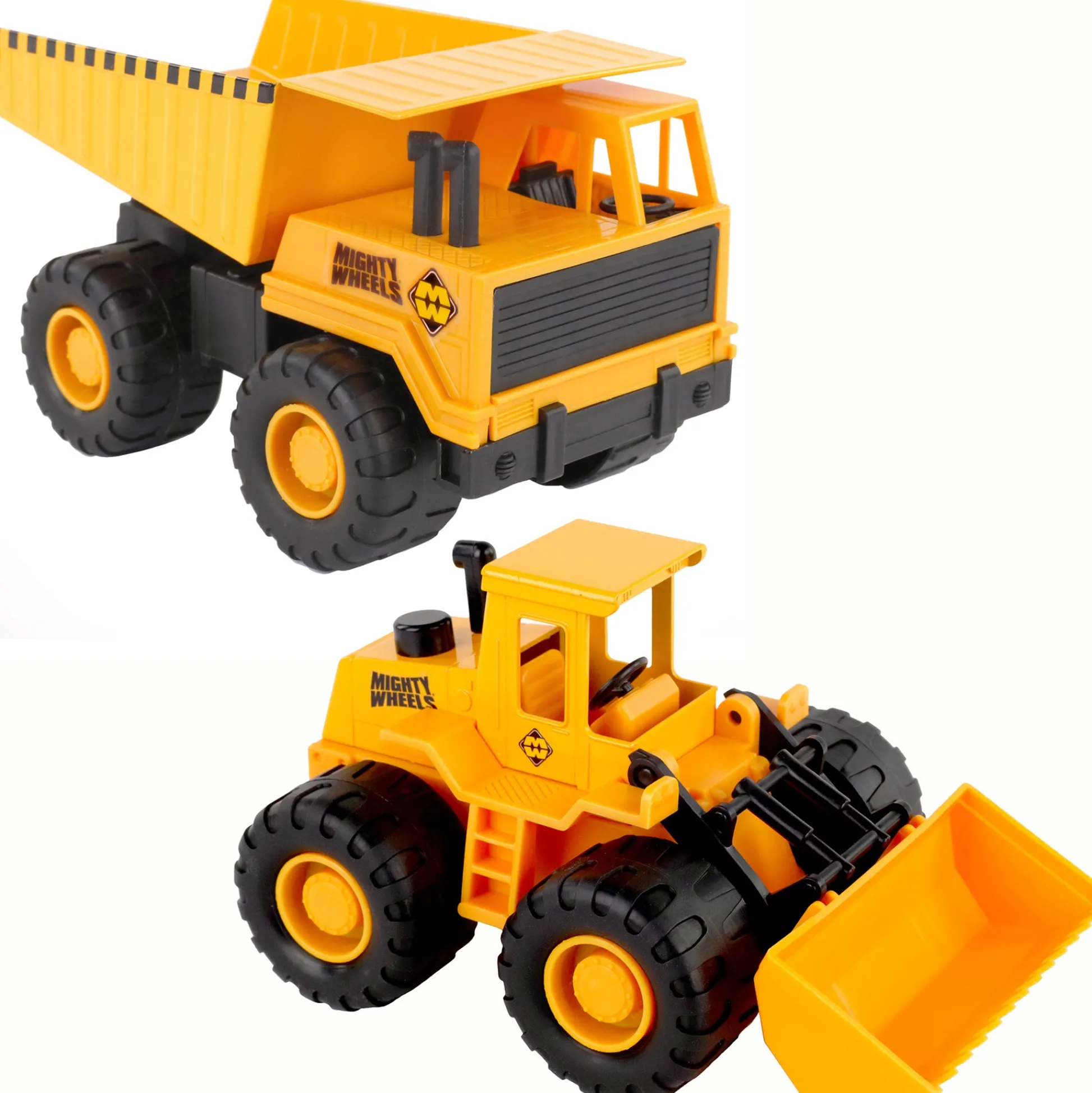 Flat River Group Mighty Wheels Construction Twin Pack - 7" Dump Truck & Front Loader* Farm & Construction Vehicles