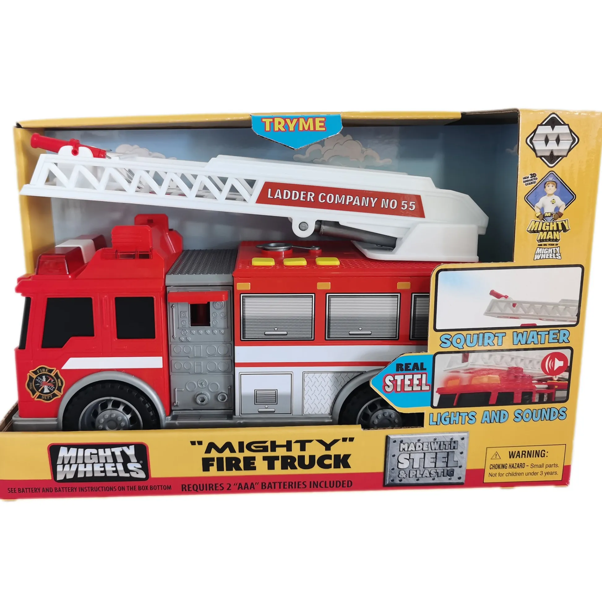 Flat River Group Mighty Wheels Mighty 10" Fire Truck with Sounds, Lights & Water Action* Playsets & Vehicles