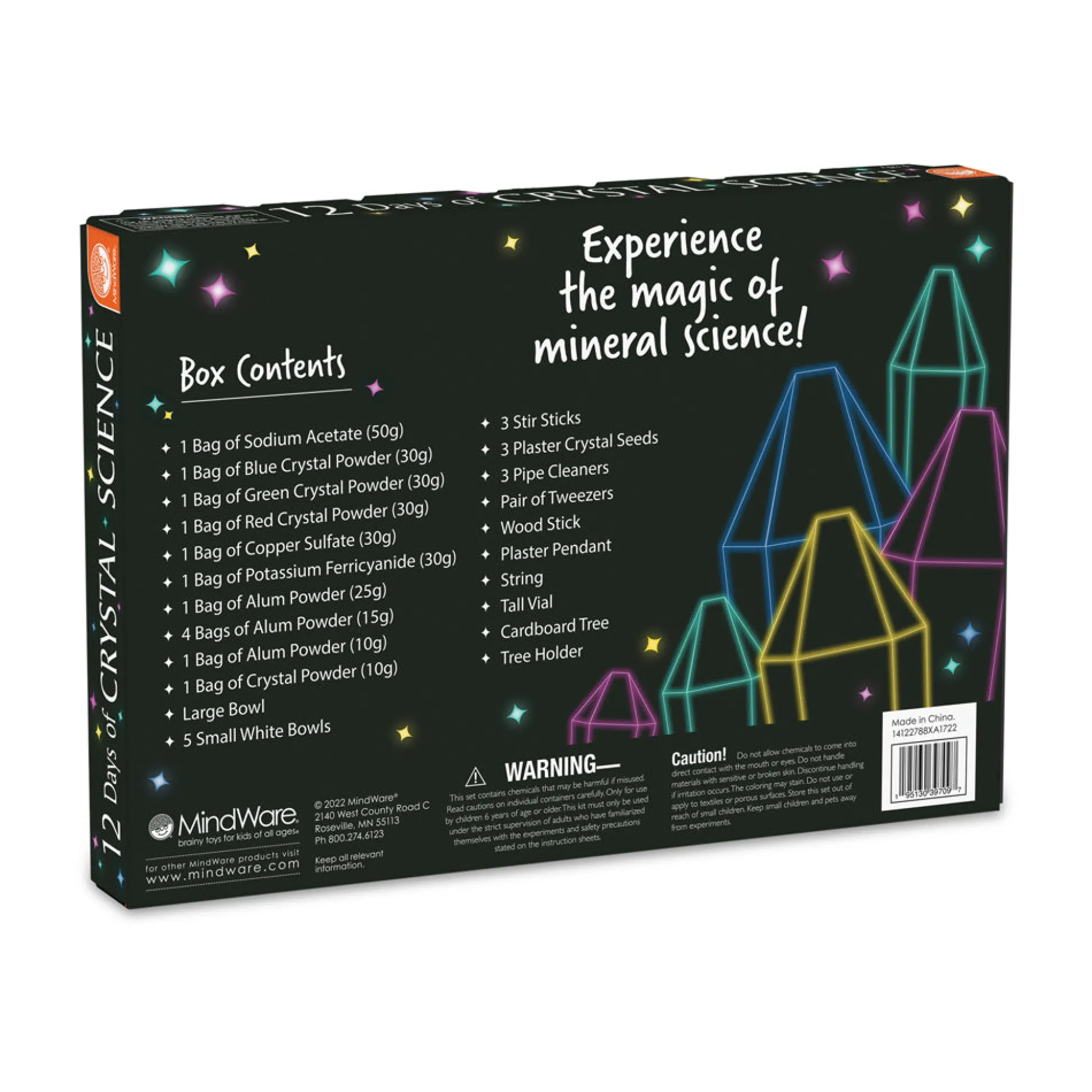 AreYouGame MindWare 12 Days of Crystal Science Kit - Holiday Themed Experiments* Science & Discovery