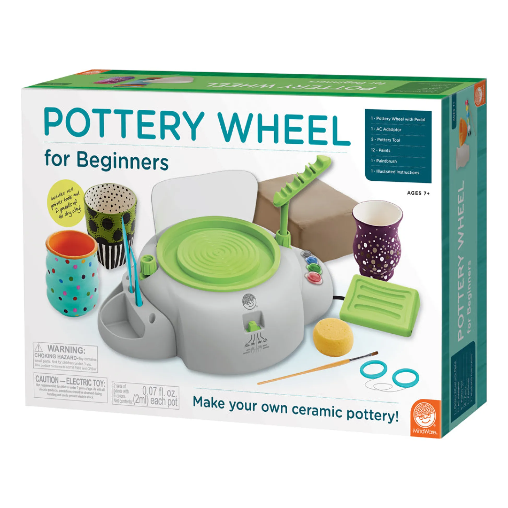 AreYouGame MindWare Creative Studio Pottery Wheel Kit with Foot Pedal* Clay, Dough & Sand Art