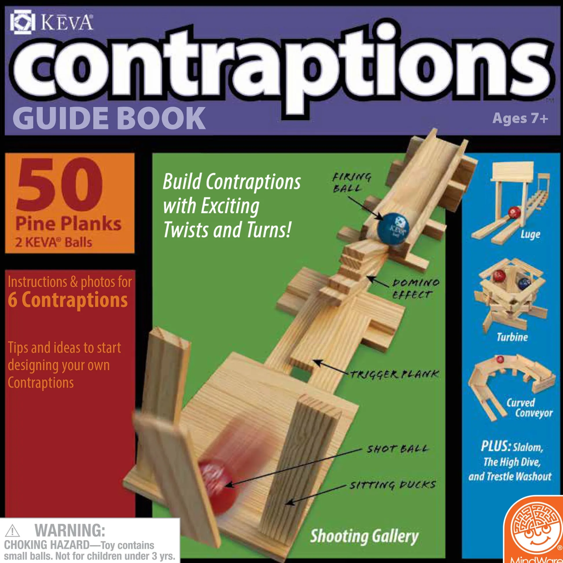 Educators Resource MindWare KEVA Contraptions 50-Piece Plank Building Set - Educational Toy* Wood & Jumbo Blocks