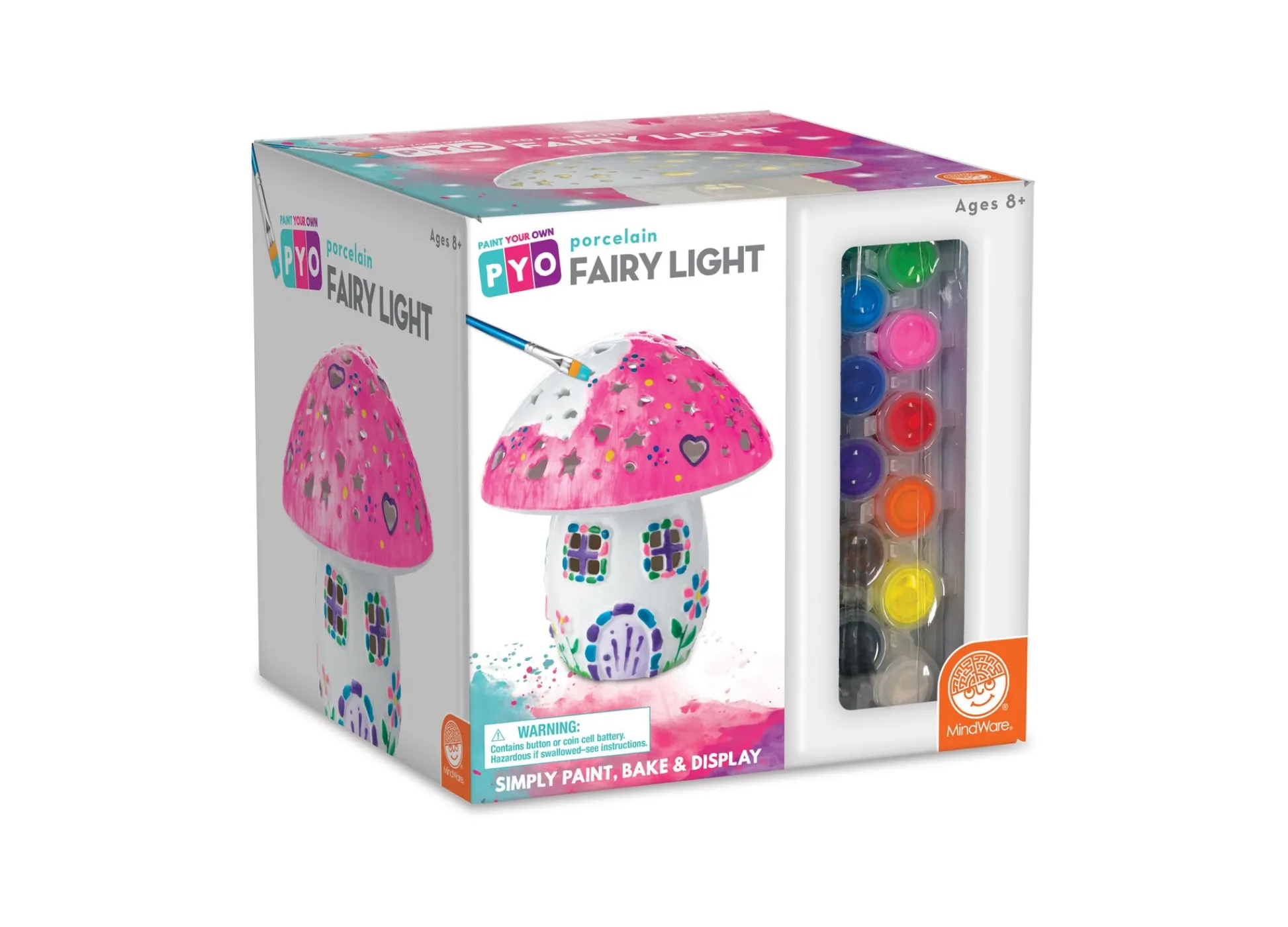 AreYouGame MindWare Paint Your Own Porcelain Fairy House Light Kit* Crafts & Activities