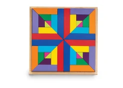 AreYouGame MindWare Pattern Play Colorful Wooden Blocks and Tray Set* Wood & Jumbo Blocks