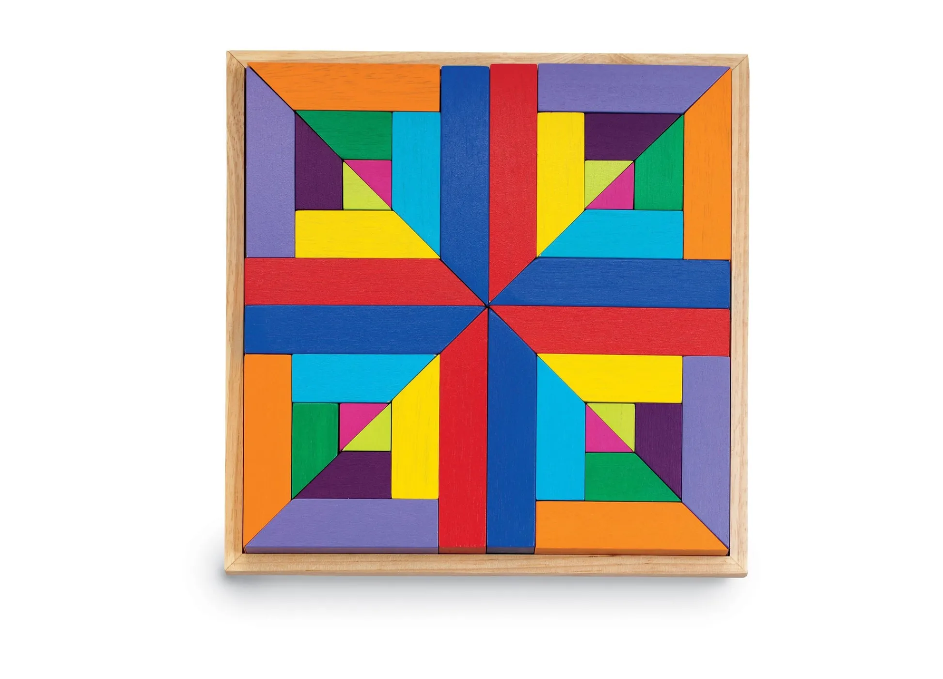 AreYouGame MindWare Pattern Play Colorful Wooden Blocks and Tray Set* Wood & Jumbo Blocks
