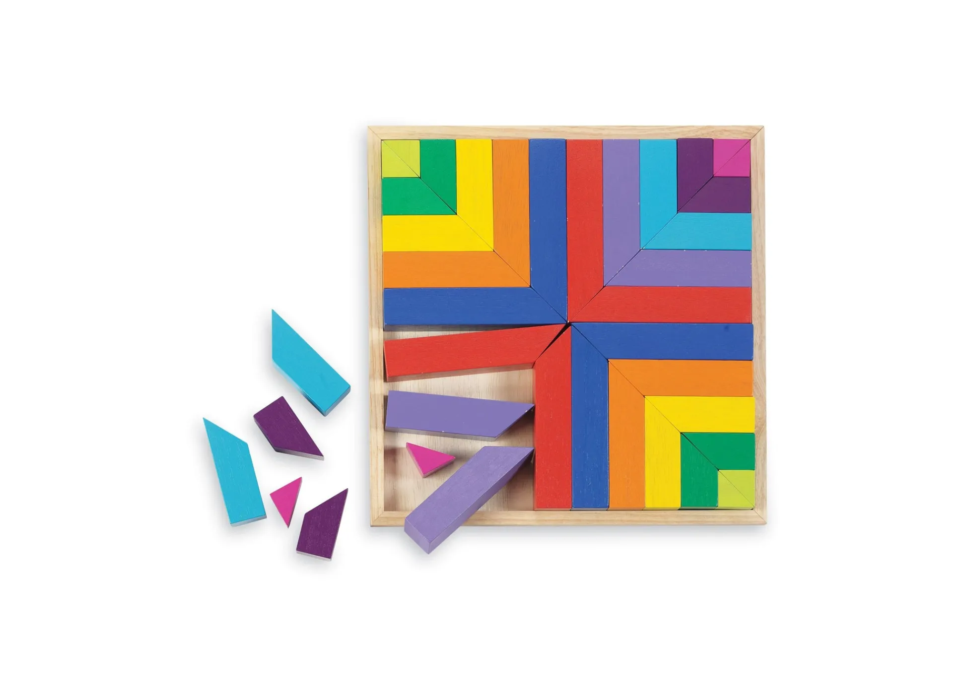 AreYouGame MindWare Pattern Play Colorful Wooden Blocks and Tray Set* Wood & Jumbo Blocks