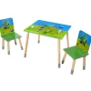 Flat River Group Minecraft Adventure Kids Wooden Table & 2 Chairs Set - Green & Blue* Tables, Storage & Accessories