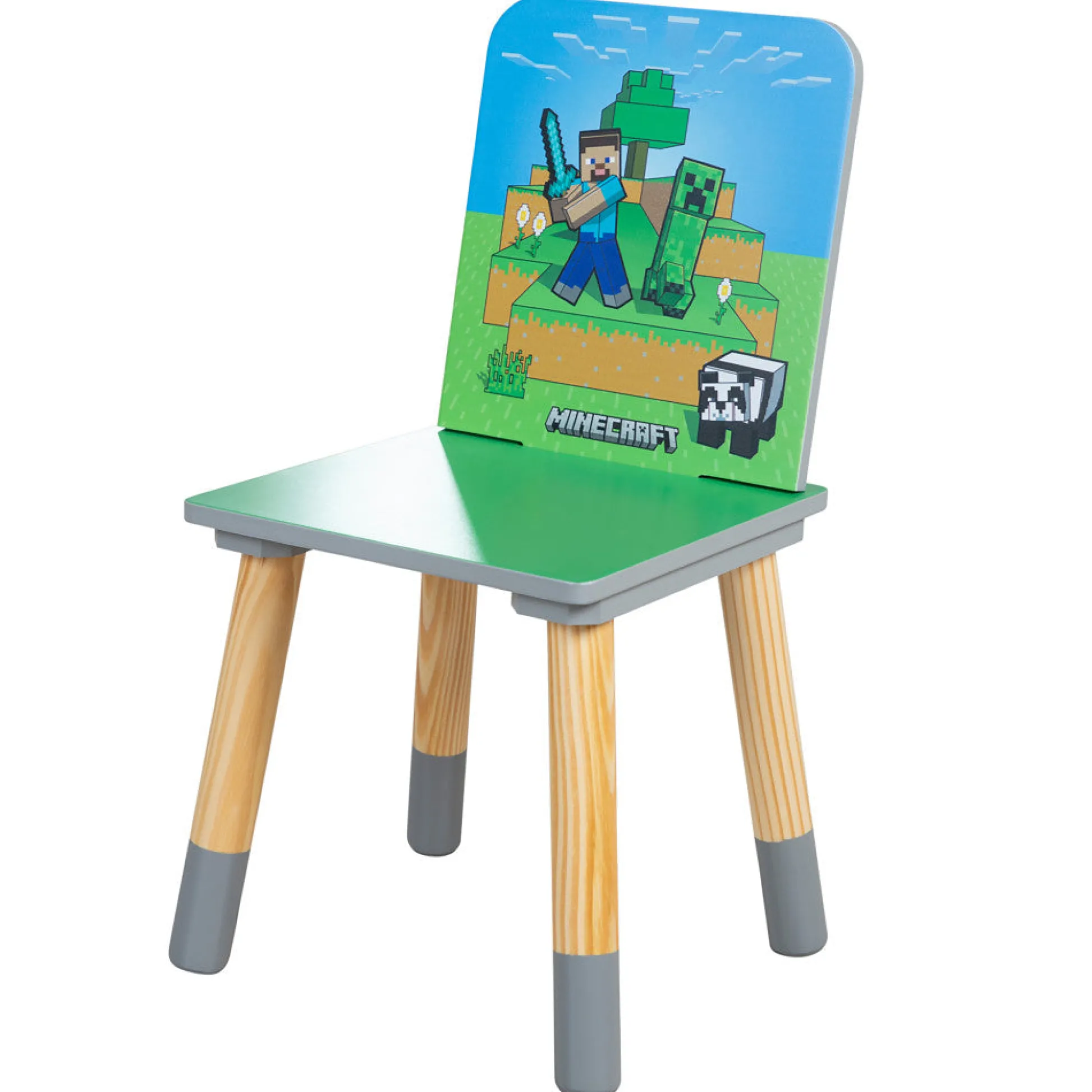 Flat River Group Minecraft Adventure Kids Wooden Table & 2 Chairs Set - Green & Blue* Tables, Storage & Accessories