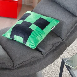 Flat River Group Minecraft Creeper Decorative Throw Pillow - Vibrant Green, 14.96