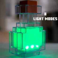 Flat River Group Minecraft Potion-Shaped LED Night Lamp - Vibrant 7" Light with 8 Color Modes* Electronics