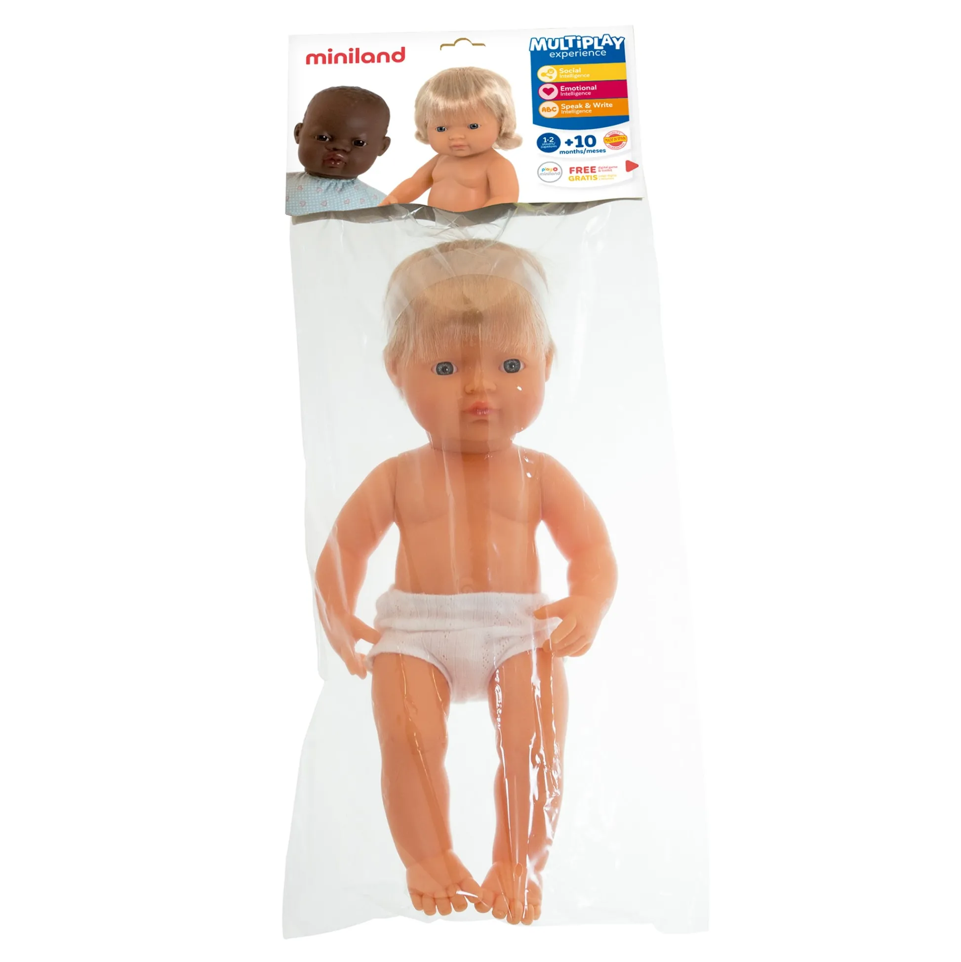 Educators Resource Miniland 15'' Blonde Hair Baby Doll with Hearing Aid - Vanilla Scented* Baby Dolls|Stuffed Animals & Plush Toys
