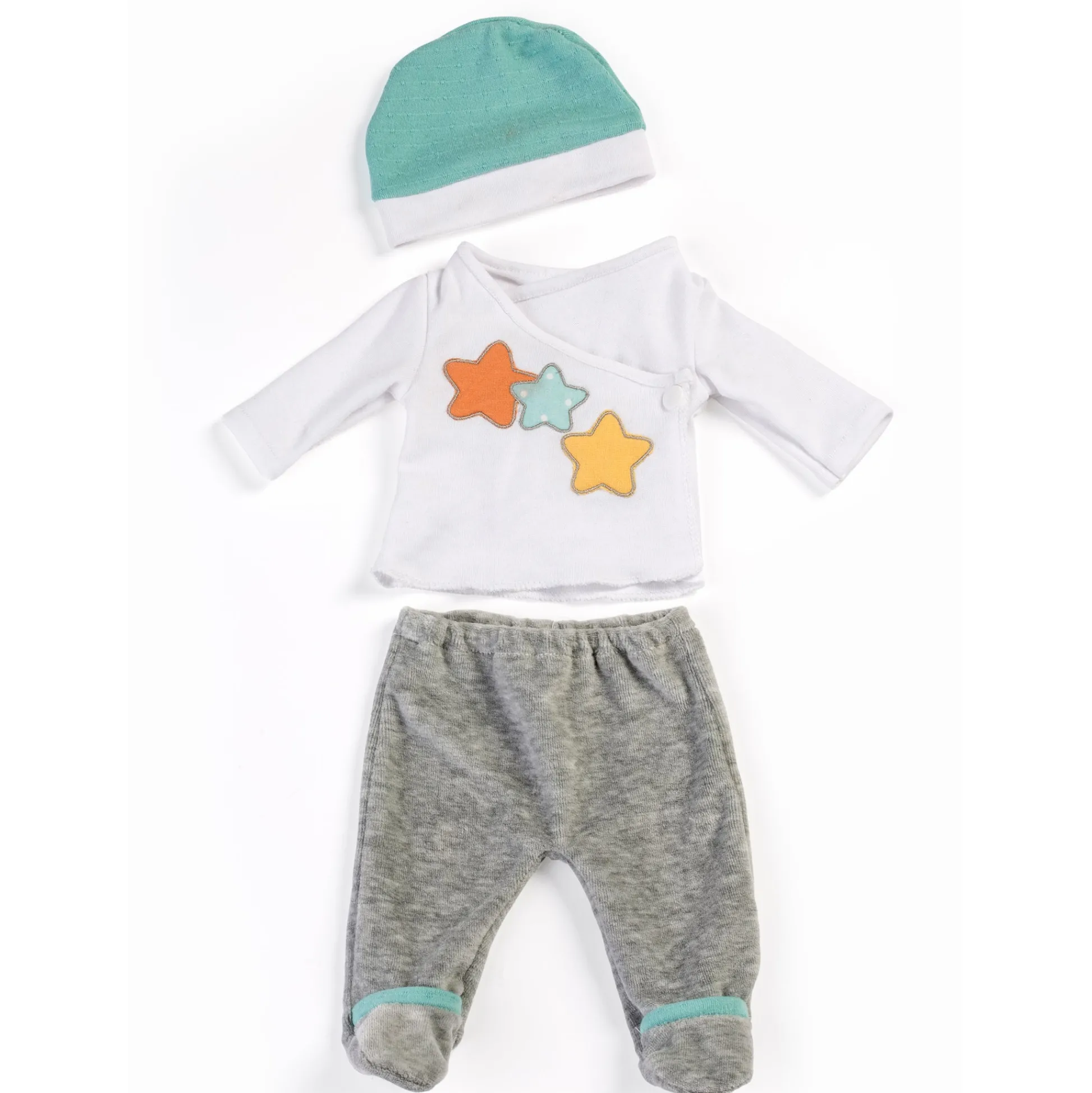 Educators Resource Miniland 15" Doll Gray Pajama Set with Cap, Gender Neutral* Stuffed Animals & Plush Toys