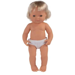 Educators Resource Miniland 15 inch Baby Doll - Blonde Hair, Blue Eyes* Baby Dolls|Stuffed Animals & Plush Toys