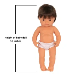 Educators Resource Miniland 15 inch Baby Doll - Brunette Hair* Baby Dolls|Stuffed Animals & Plush Toys
