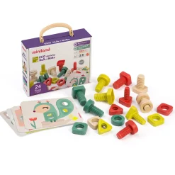 Educators Resource Miniland ECO Nuts & Bolts Set - 28 Pieces - Educational Shape Toys* Preschool Education Toys & Activities