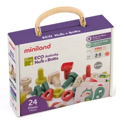 Educators Resource Miniland ECO Nuts & Bolts Set - 28 Pieces - Educational Shape Toys* Preschool Education Toys & Activities