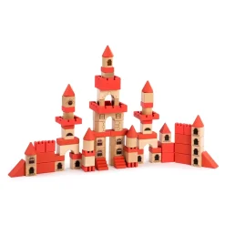 Educators Resource Miniland Eco-Friendly Wooden Stacking Castle Playset* Wood & Jumbo Blocks