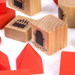 Educators Resource Miniland Eco-Friendly Wooden Stacking Castle Playset* Wood & Jumbo Blocks