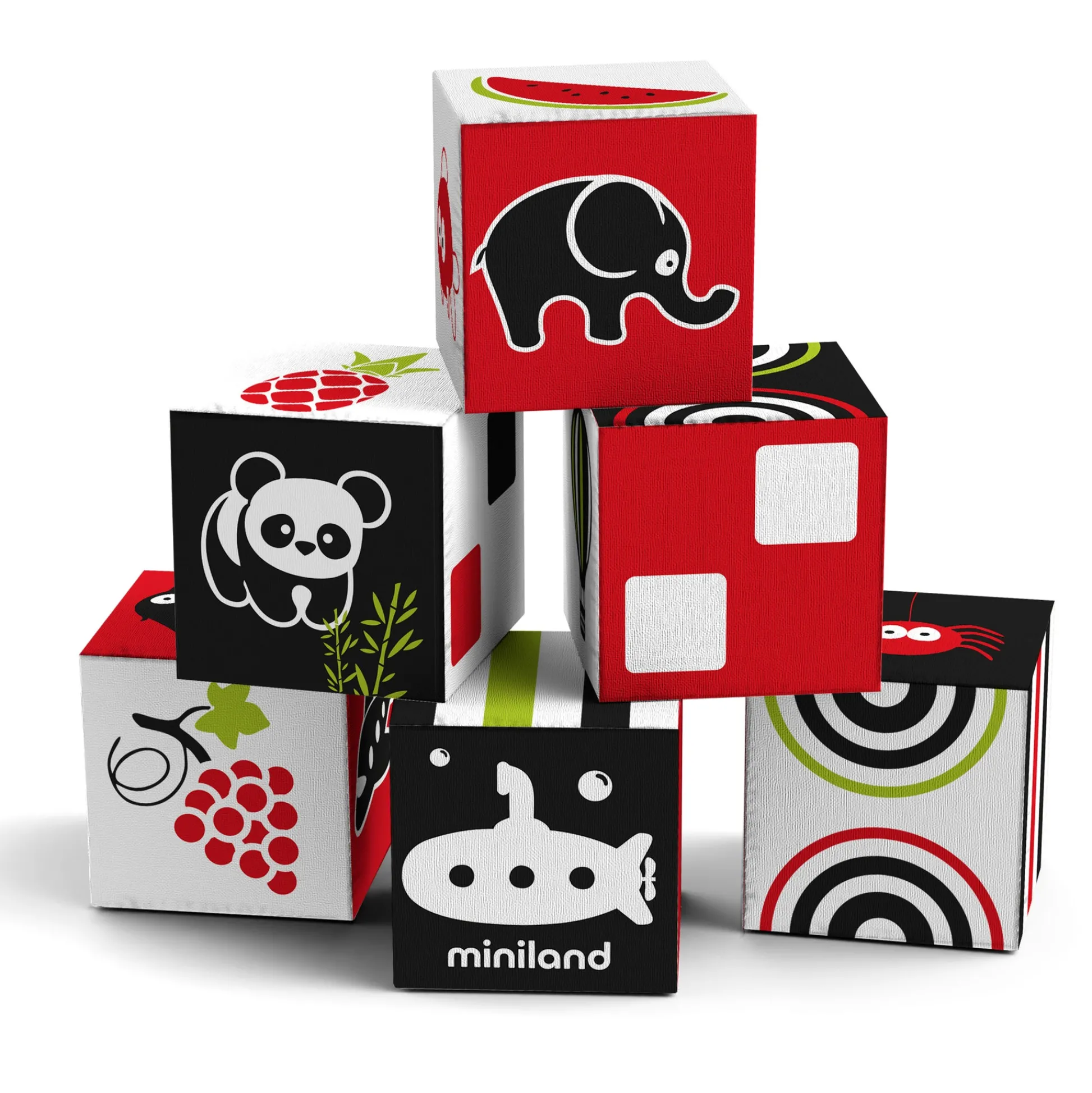 Educators Resource Miniland Educational First Senses - 6 Soft Pattern Cubes Set* Developmental Toys