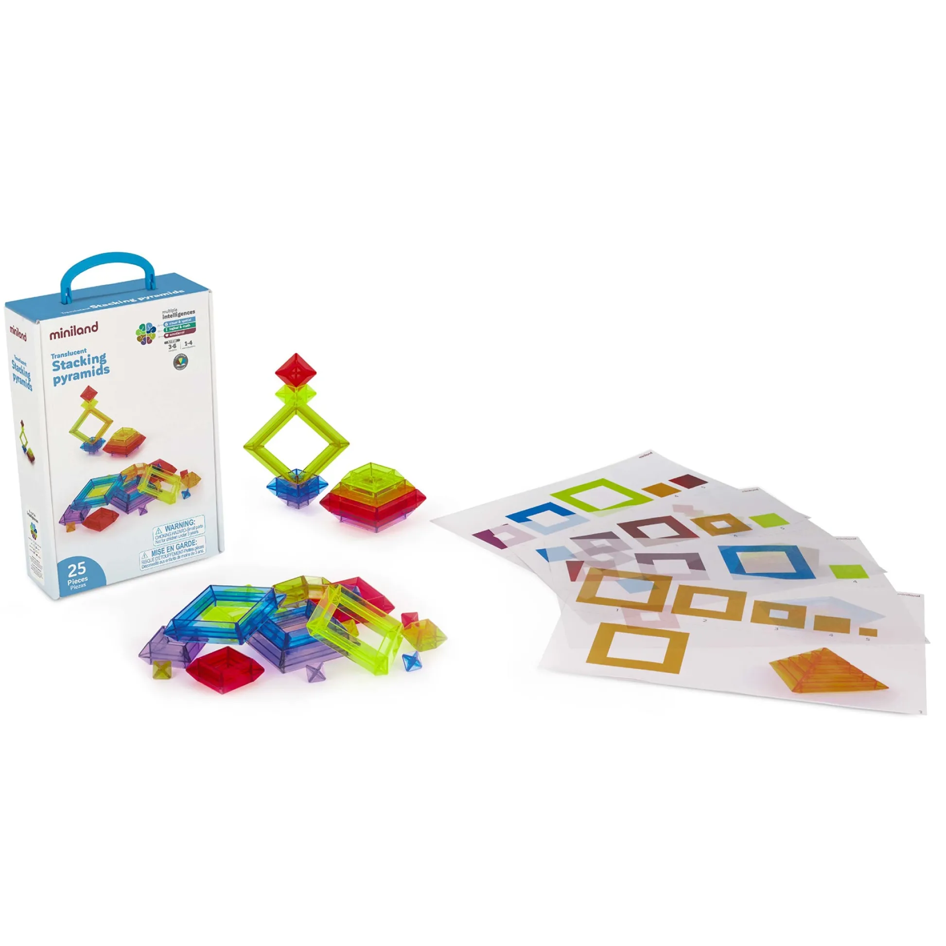 Educators Resource Miniland Educational Translucent Stacking Pyramids - STEM Learning Toy* Preschool Education Toys & Activities
