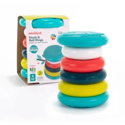 Educators Resource Miniland Feel to Learn: Stack & Roll Rings – Eco-Friendly Toy* Blocks, Sorting & Stacking Toys